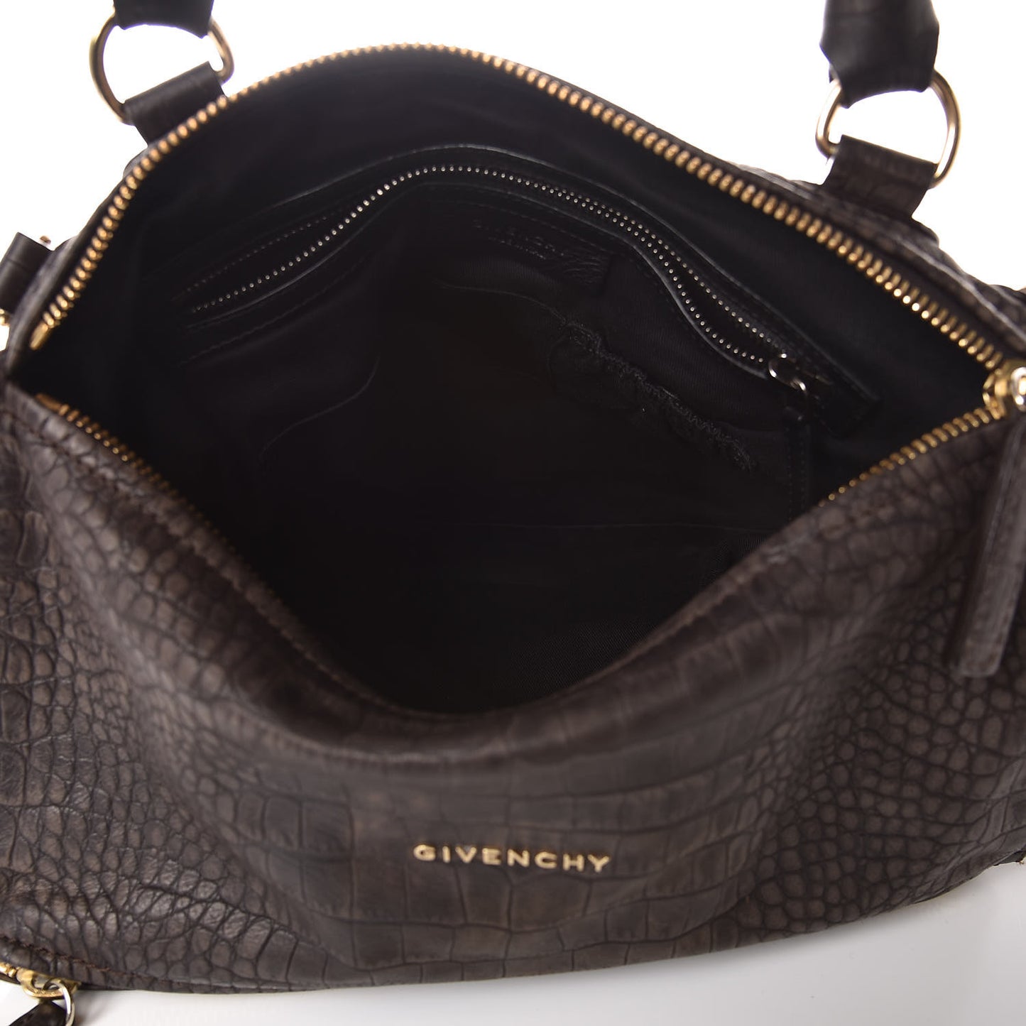 Nubuck Crocodile Embossed Medium Pandora Dark Grey