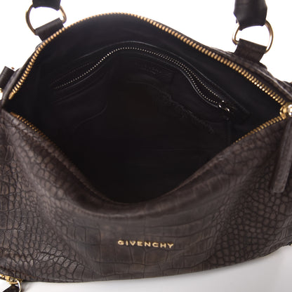 Givenchy Nubuck Crocodile Embossed Medium Pandora Dark Grey 8 of 14