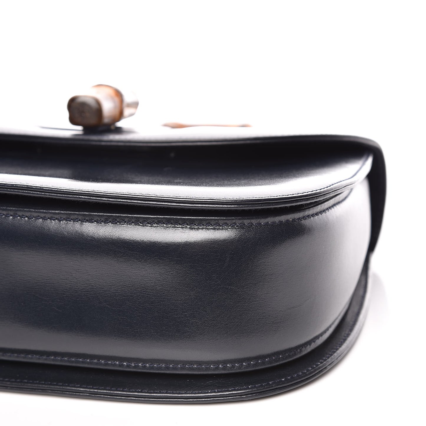 Calfskin Bamboo Top Handle Bag Navy