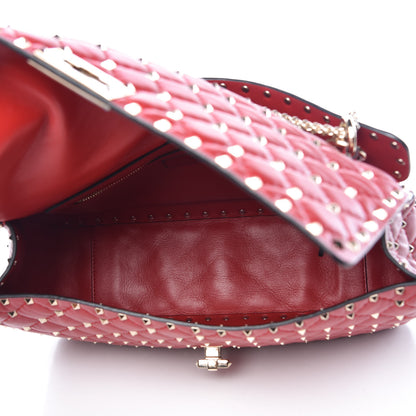 Valentino Garavani Lambskin Large Rockstud Spike Shoulder Bag Red 8 of 12