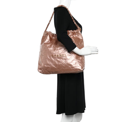 Chanel Metallic Calfskin Quilted Chanel 22 Copper 2 of 11
