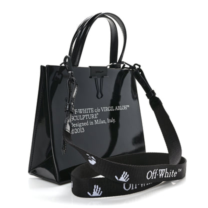 Off-White Patent Calfskin Mini Logo Box Bag 3 of 10