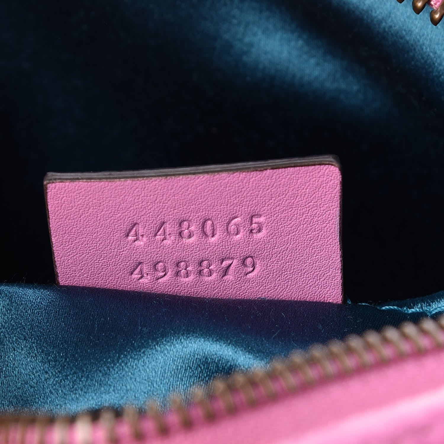Gucci Velvet Matelasse Marquise Crystals Mini GG Marmont Chain Shoulder Bag Malva 7 of 9