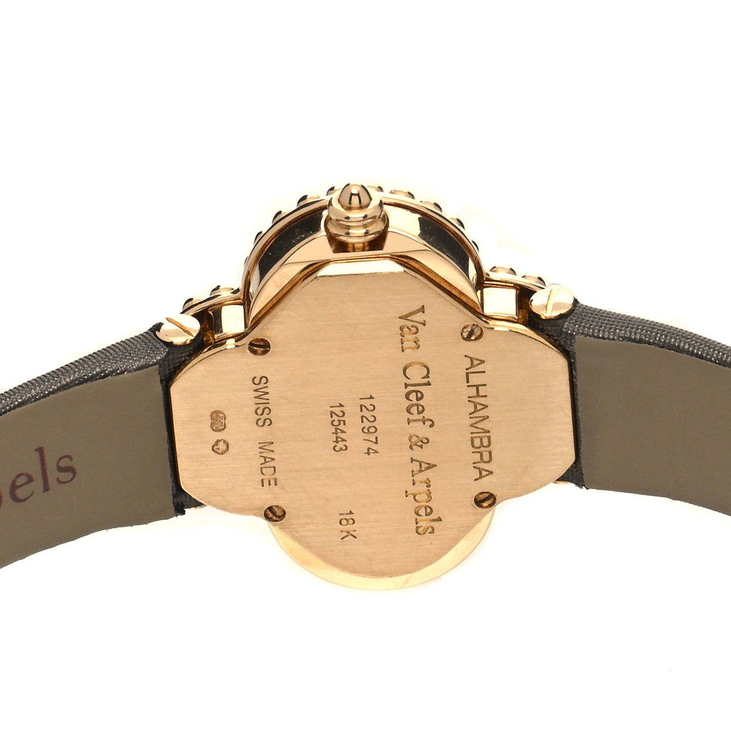 18K Yellow Gold Satin 26mm Alhambra Quartz Watch Gold