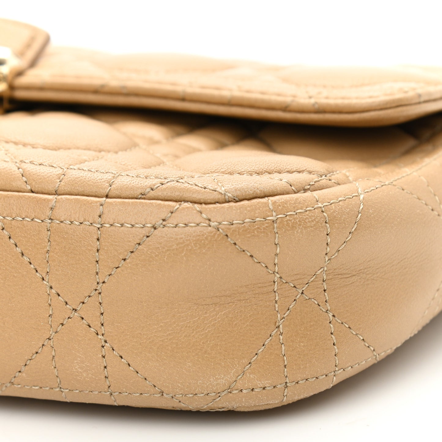 Lambskin Cannage Miss Dior Promenade Pouch Beige