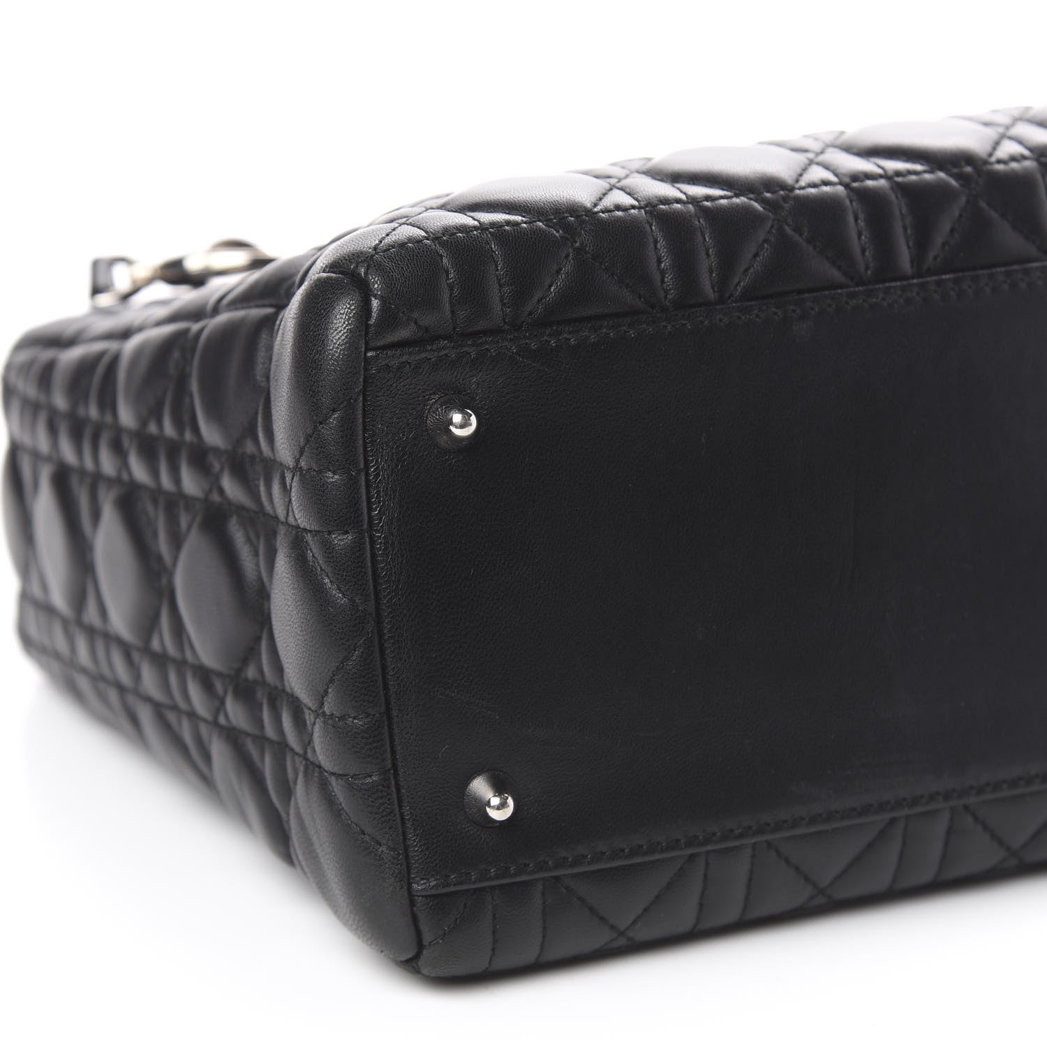 Christian Dior Lambskin Cannage Medium Lady Dior Black 7 of 9