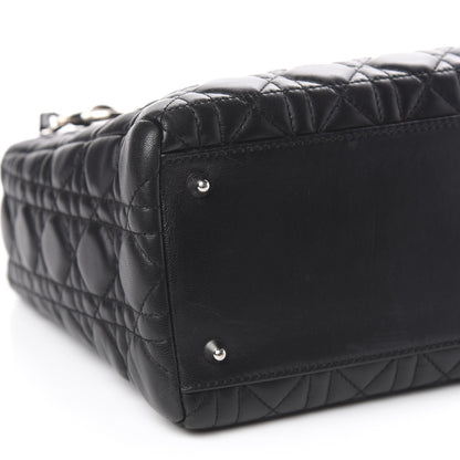Christian Dior Lambskin Cannage Medium Lady Dior Black 7 of 9