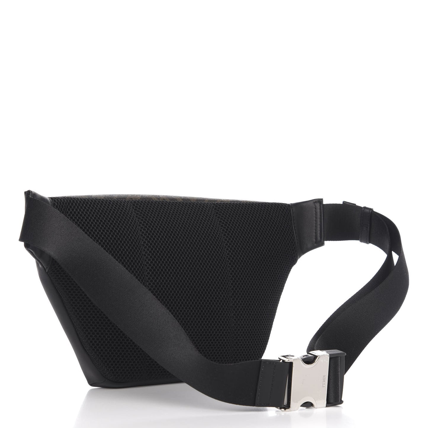 Glazed Fabric Vitello Liberty FF 1974 Diagonal Belt Bag Tobacco Moresco Black