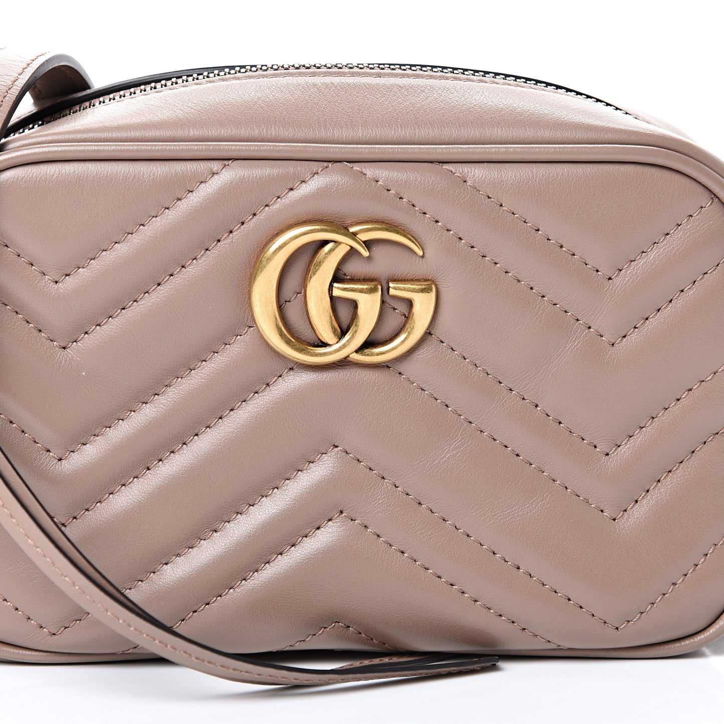 Calfskin Matelasse Mini GG Marmont Chain Shoulder Bag Porcelain Rose