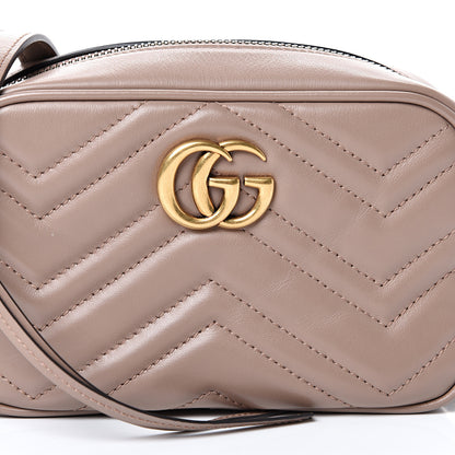 Gucci Calfskin Matelasse Mini GG Marmont Chain Shoulder Bag Porcelain Rose 7 of 9