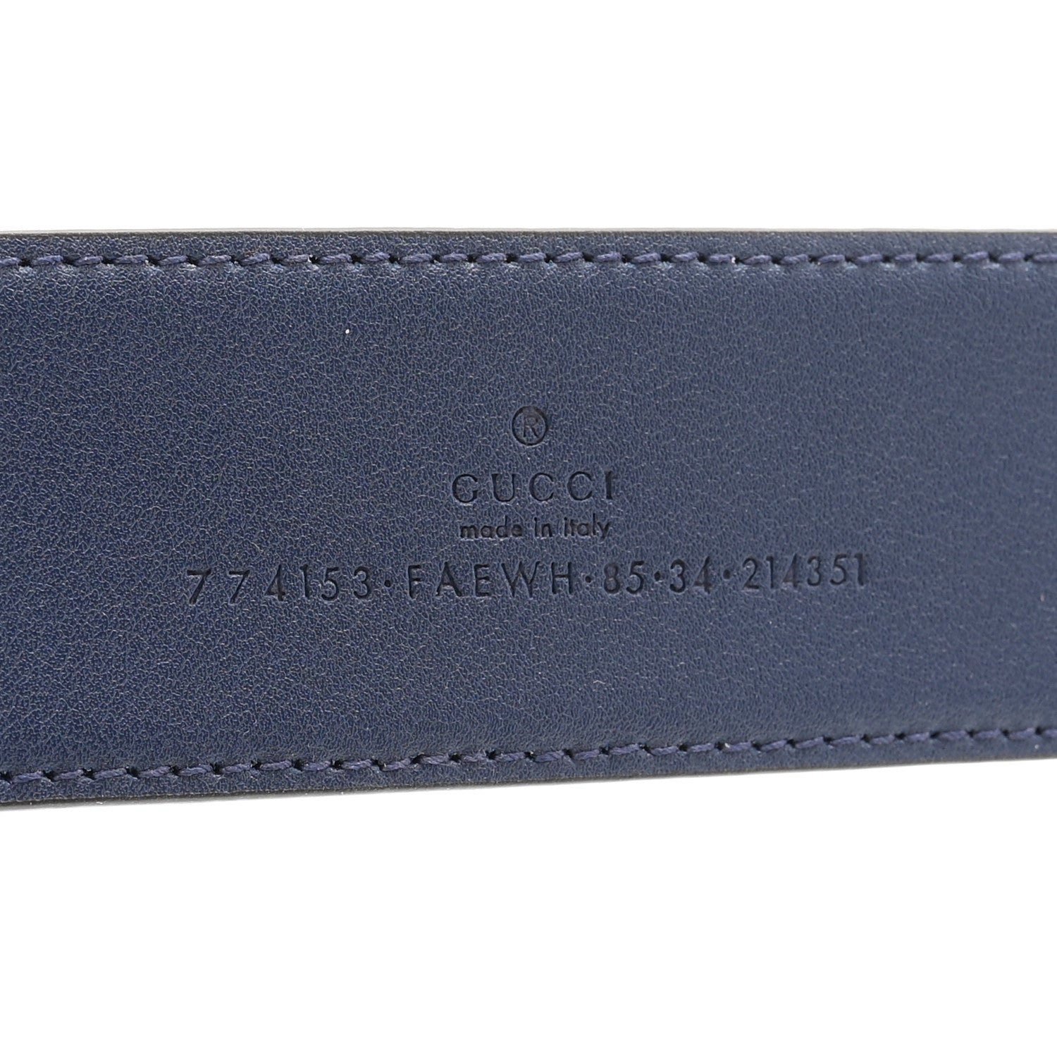 Gucci Interlocking Gradient GG Chroma 40mm Belt 85 34 Blue Agata 3 of 5