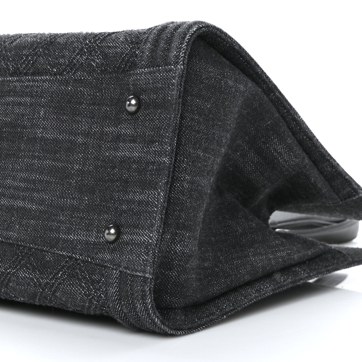 Denim Quilted Boy Shopping Tote Black