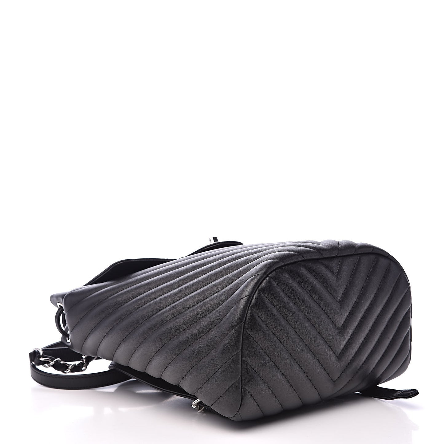 Calfskin Chevron Quilted Small Urban Spirit Backpack Black