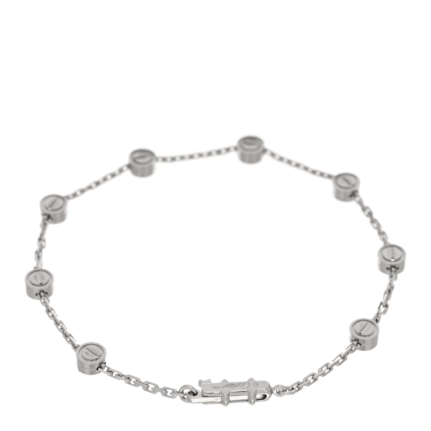 18K White Gold LOVE Station bracelet
