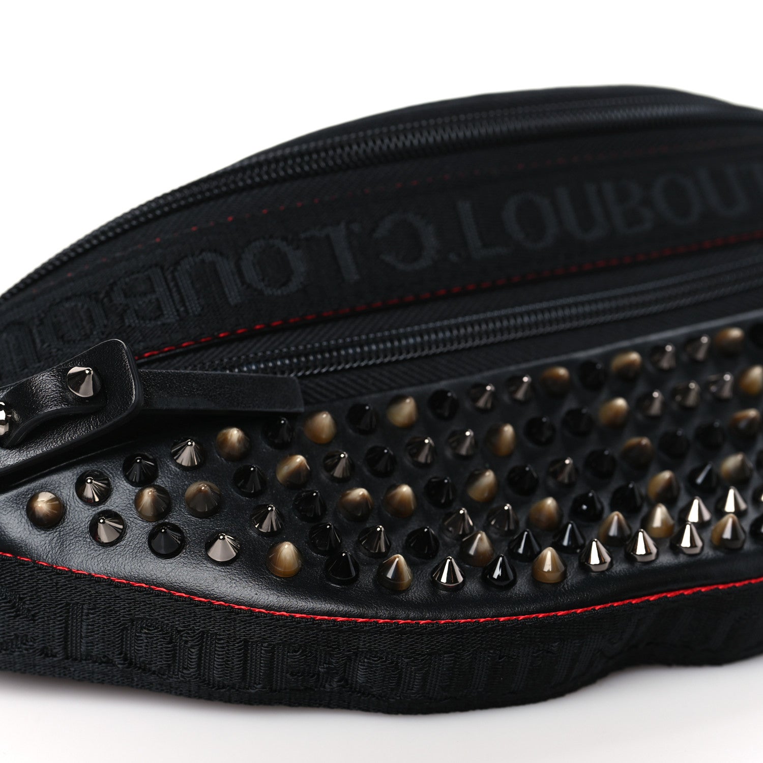Christian Louboutin Calfskin Pyramid Embossed Parisnyc Belt Bag Black 7 of 8