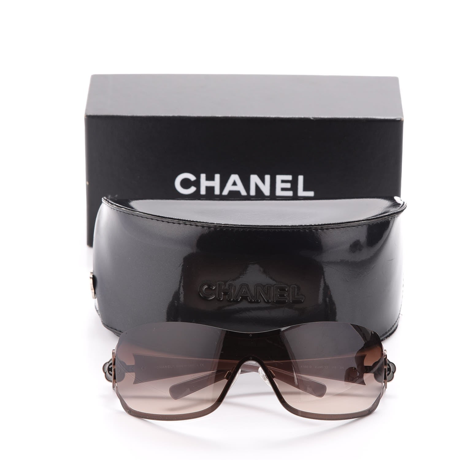 Chanel Swarovski Crystal Camellia CC Sunglasses 4164-B Bronze 9 of 9