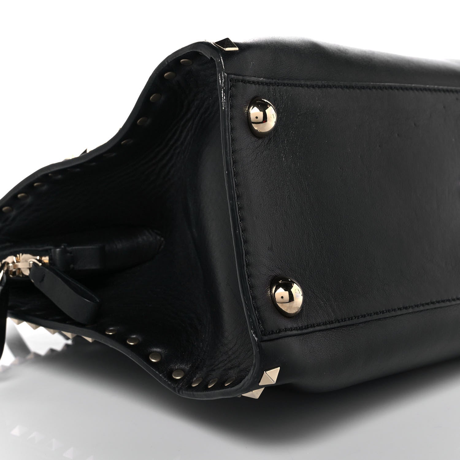 Valentino Garavani Vitello Rockstud Dome Shopper Black 8 of 11