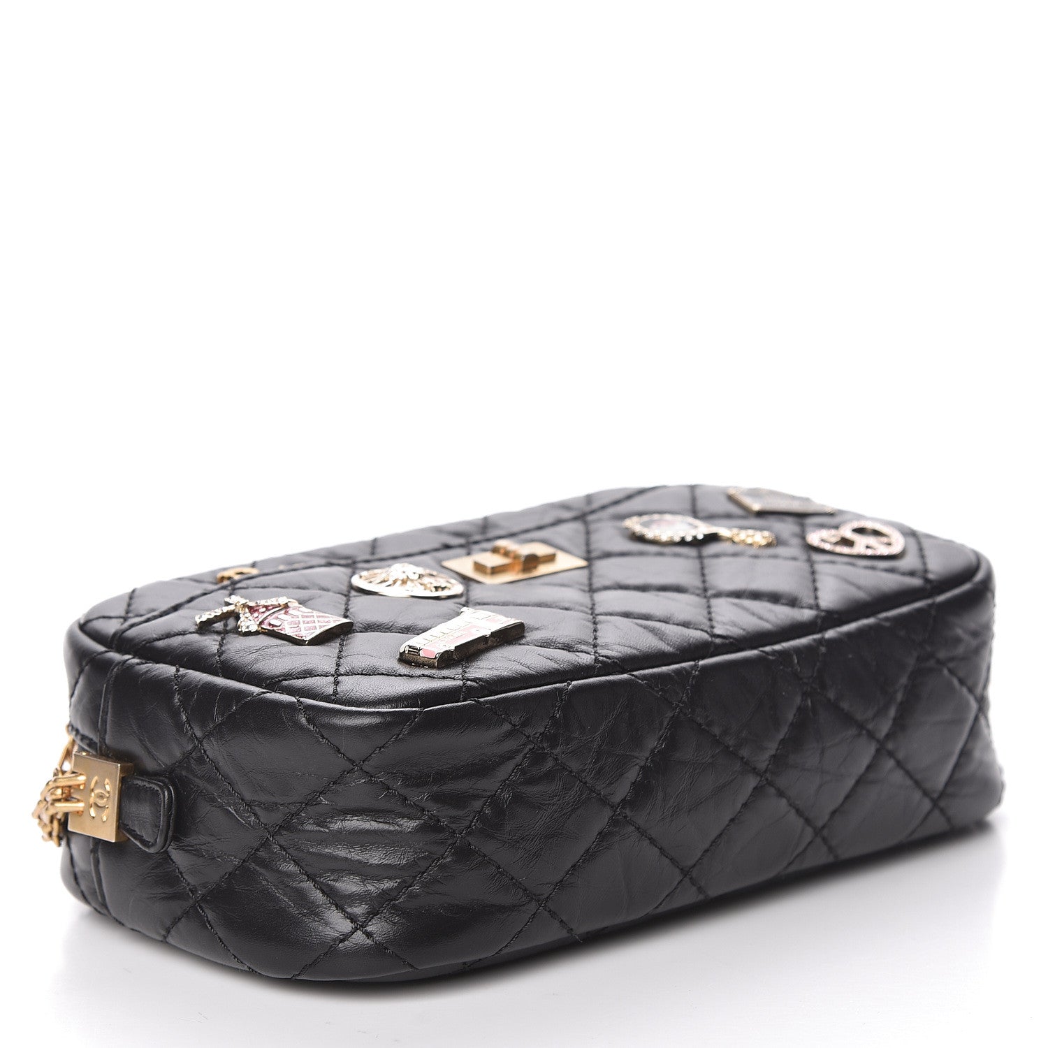 Chanel Aged Calfskin Quilted Mini Lucky Charm Reissue Camera Case Black 4 of 11
