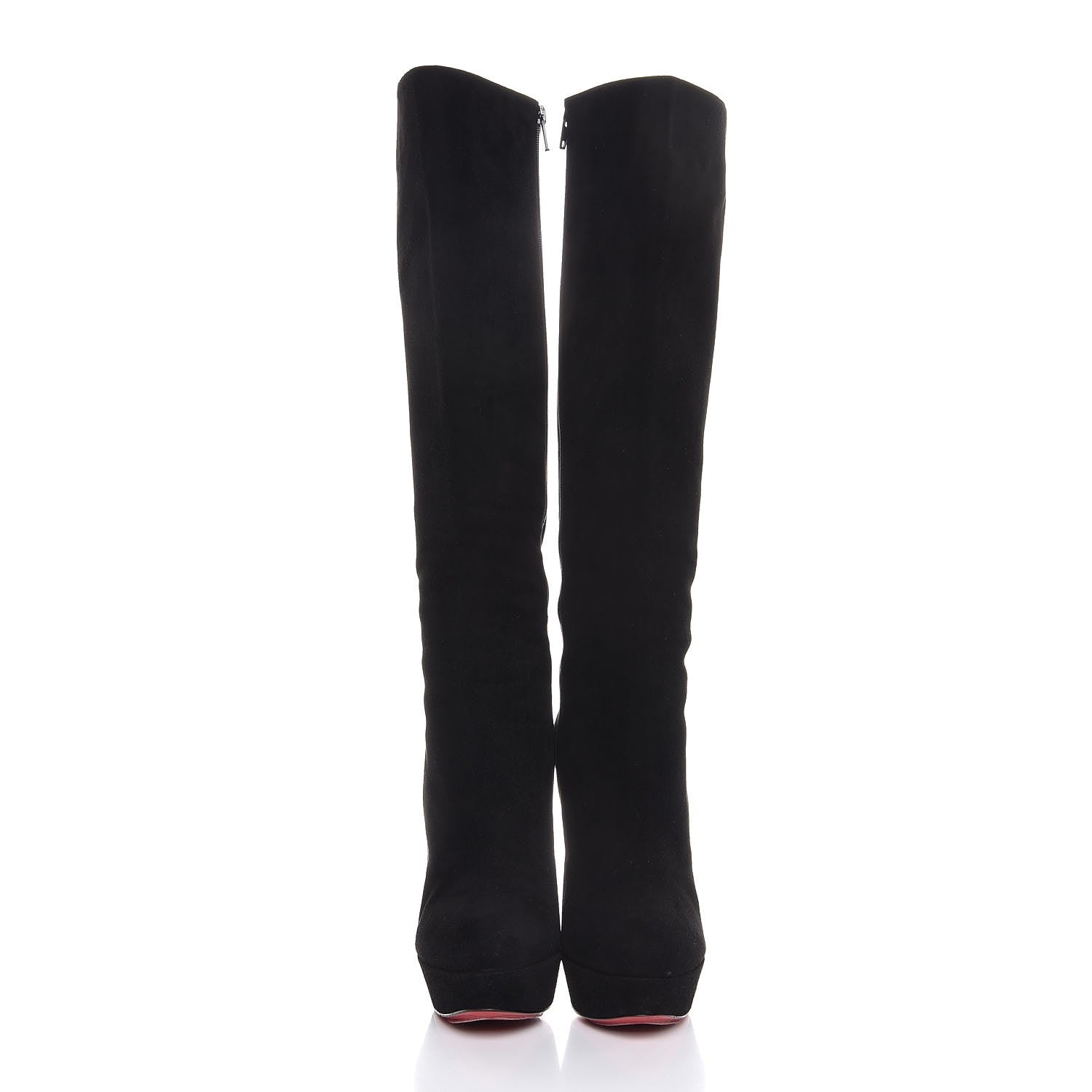 Christian Louboutin Suede Bianca Botta 140 Knee Boots 39.5 Black 2 of 11