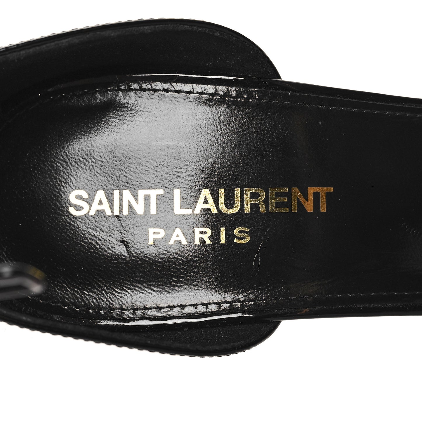 Patent Calfskin Opyum 110 Sandals 40 Black Gold