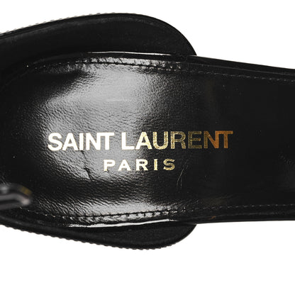Saint Laurent Patent Calfskin Opyum 110 Sandals 40 Black Gold 8 of 8