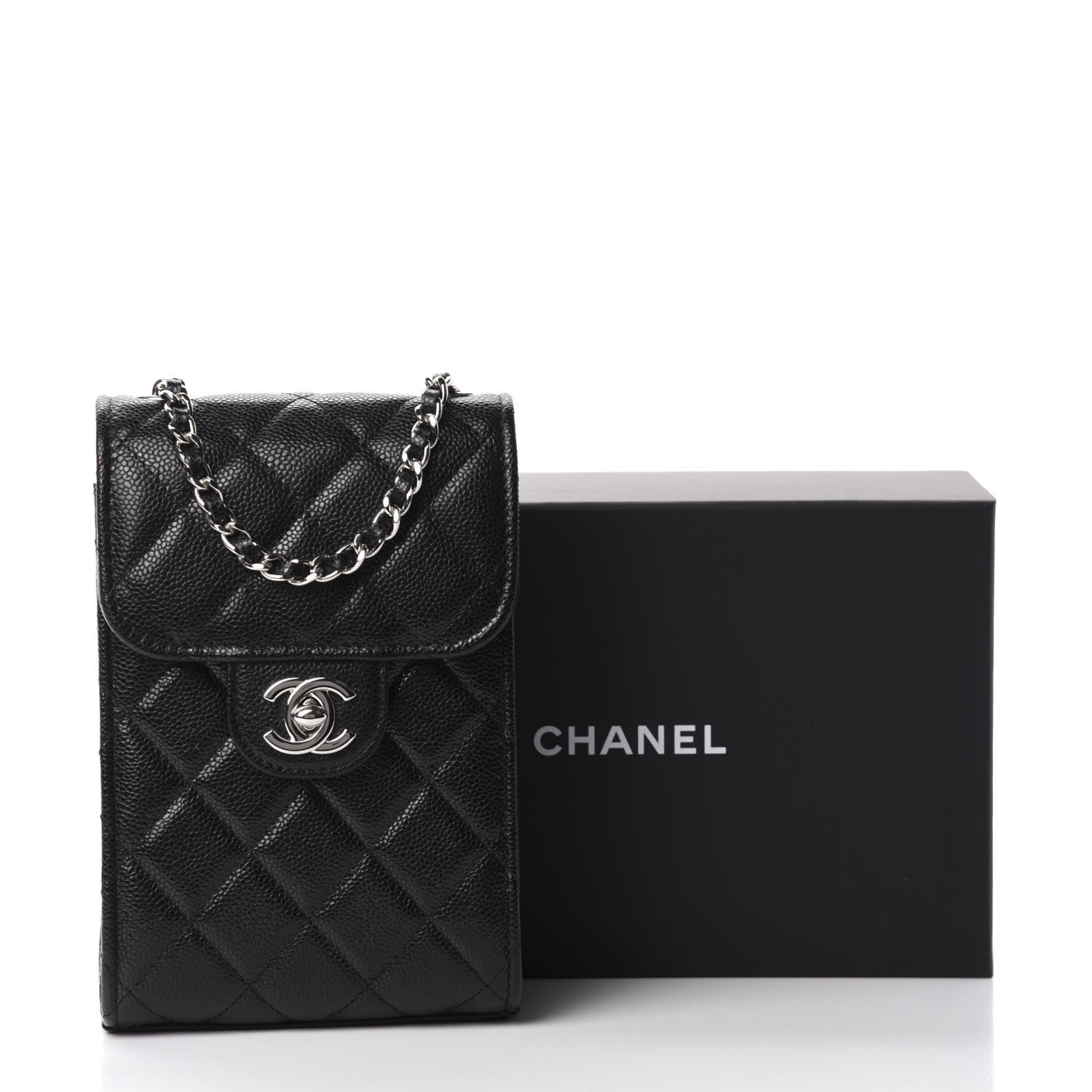Chanel Caviar Quilted Classic Phone Holder Black 12 of 12