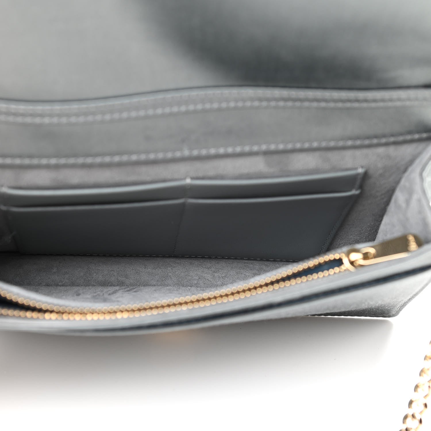 Christian Dior Satin Diorama Wallet on Chain Pouch Blue Gray 5 of 9