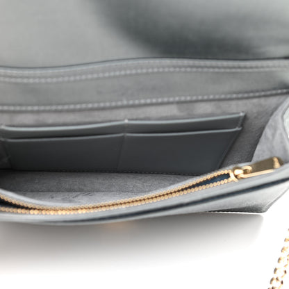 Christian Dior Satin Diorama Wallet on Chain Pouch Blue Gray 5 of 9