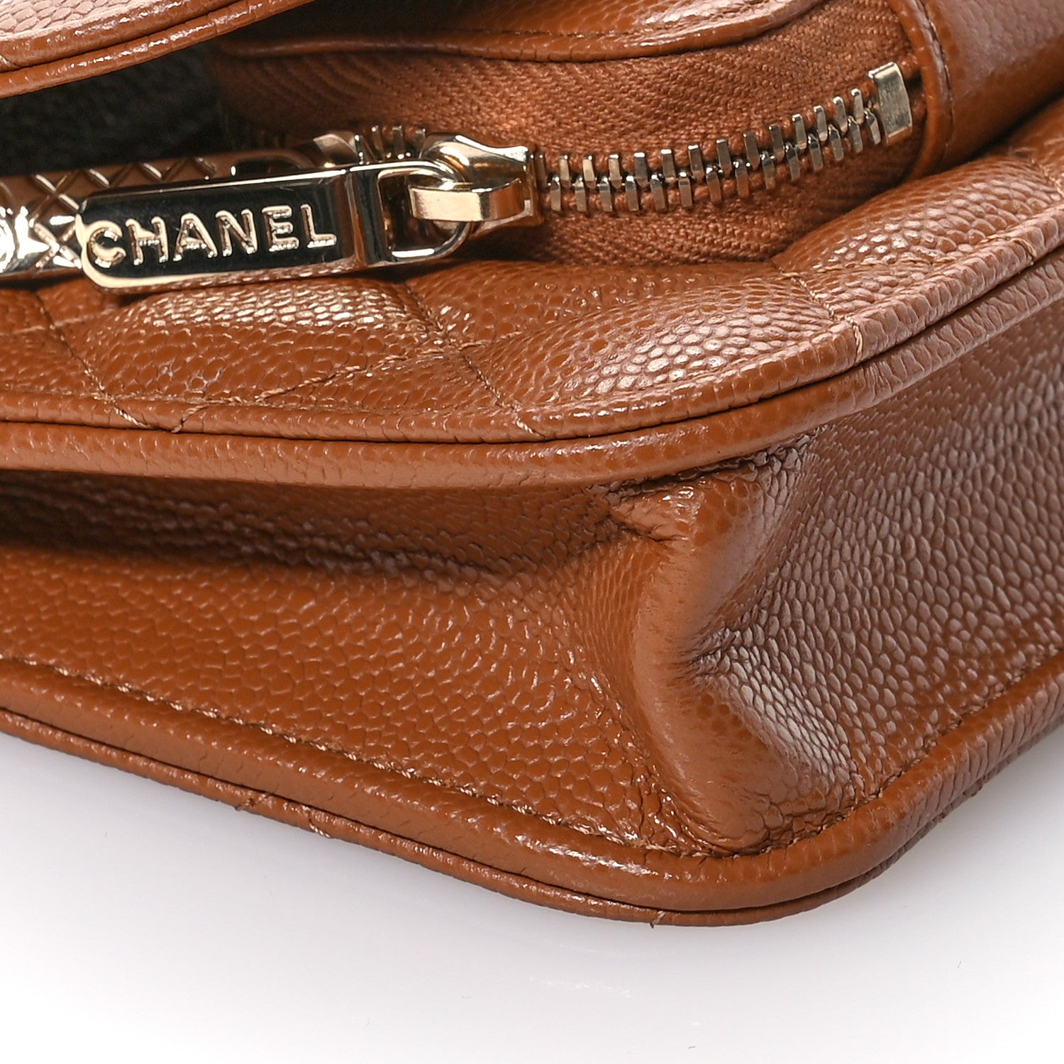 Chanel Caviar Quilted Business Affinity Clutch With Chain Flap Camel 10 of 12