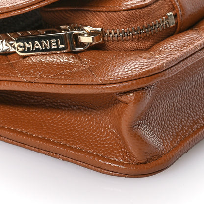 Chanel Caviar Quilted Business Affinity Clutch With Chain Flap Camel 10 of 12
