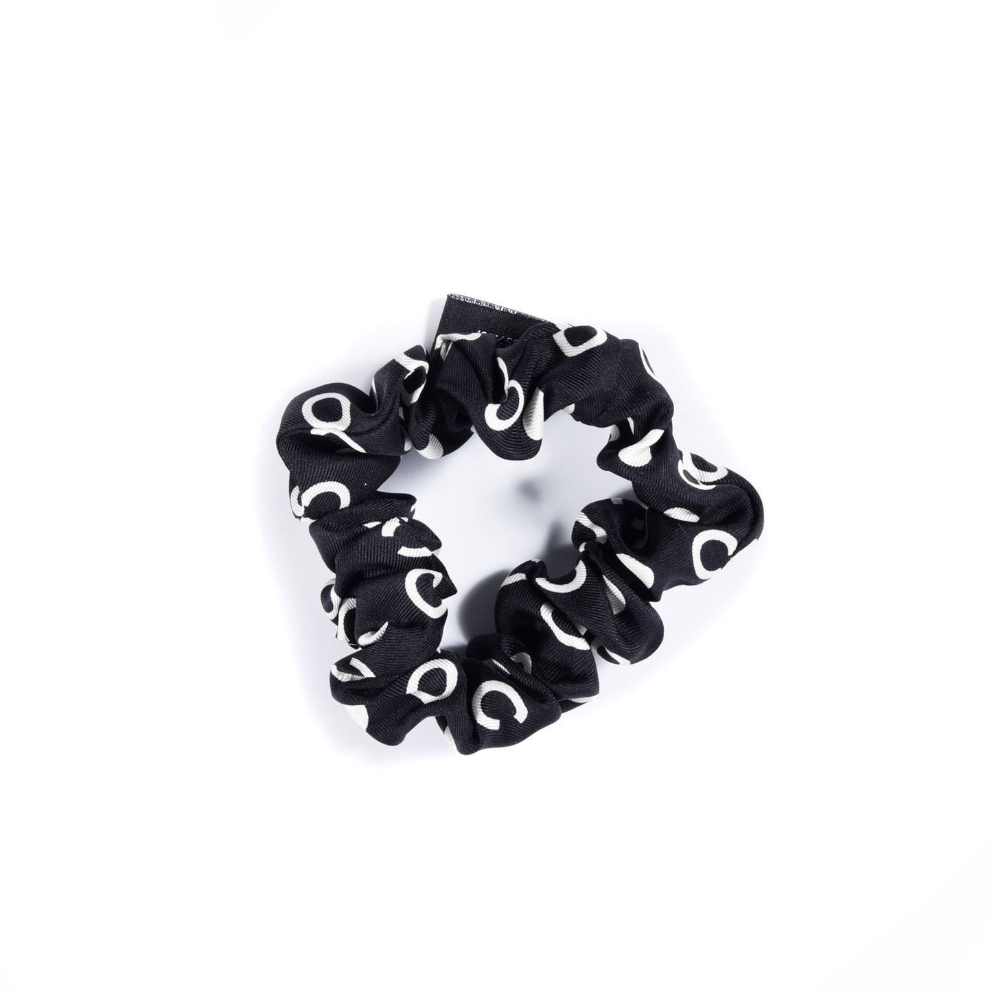 Silk CC Twilly Hair Tie Black White