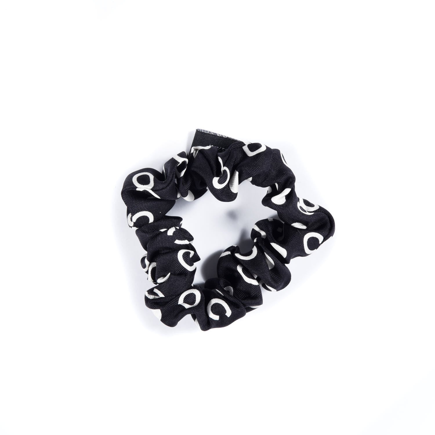 Chanel Silk CC Twilly Hair Tie Black White 4 of 4