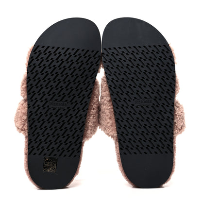 Hermes Woolskin Womens Chypre Sandals 38.5 Bois De Santal 5 of 8