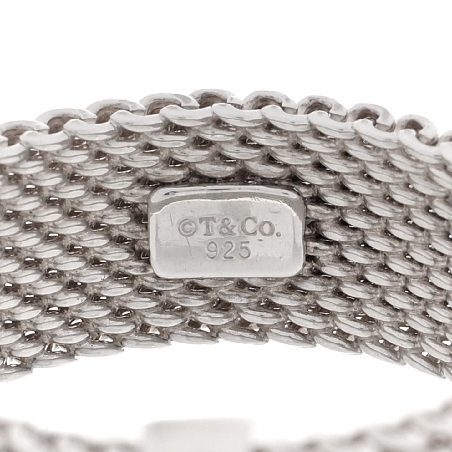 Sterling Silver Diamond Somerset Mesh Ring 50 5.5