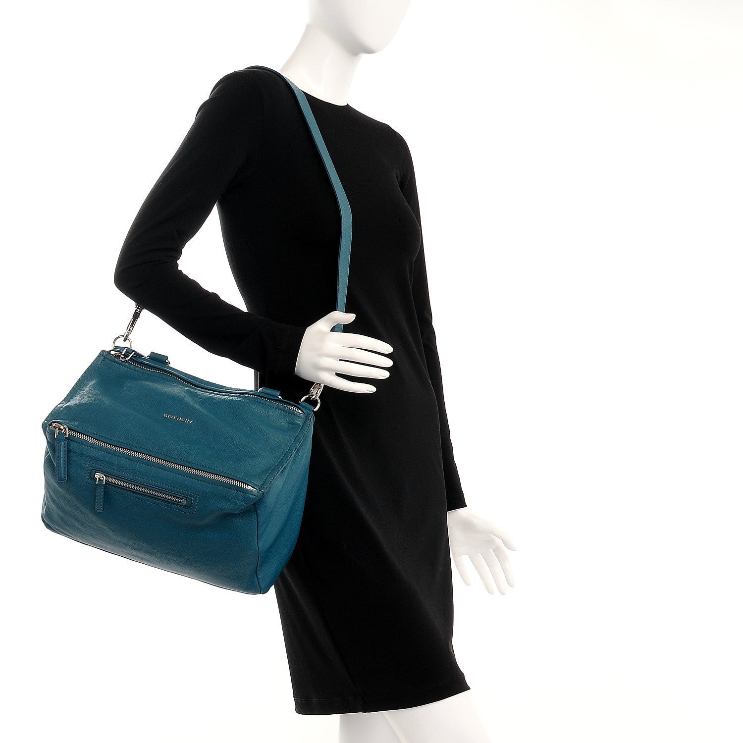 Givenchy Sugar Goatskin Medium Pandora Petrol Blue 1 of 10