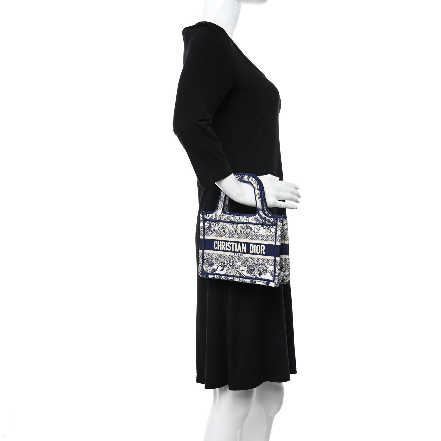 Christian Dior Canvas Embroidered Mini Toile De Jouy Book Tote Blue 2 of 9