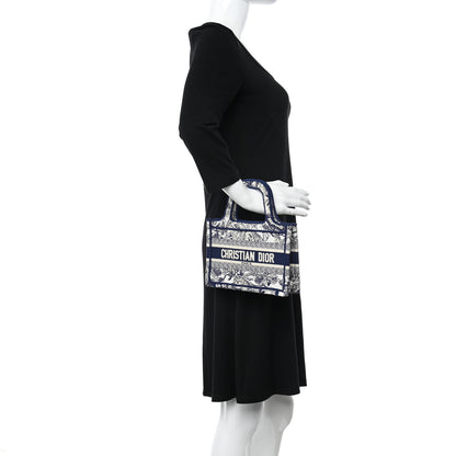 Christian Dior Canvas Embroidered Mini Toile De Jouy Book Tote Blue 2 of 9