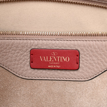 Valentino Garavani Grained Calfskin Rockstud Shoulder Tote Poudre 6 of 7