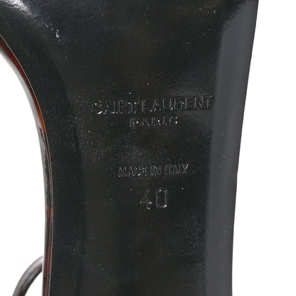 Saint Laurent Patent Calfskin Amber 105 Ankle Strap Sandals 40 Tortoiseshell 7 of 8