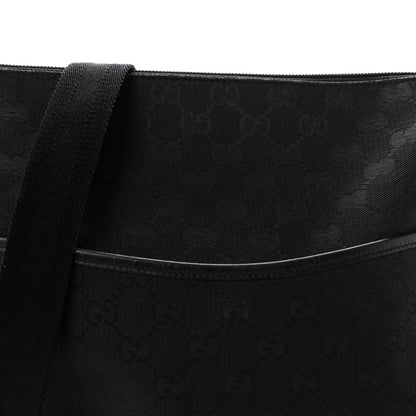 Gucci Monogram Calfskin Perforated Medium Flat Messenger Bag Black 8 of 11
