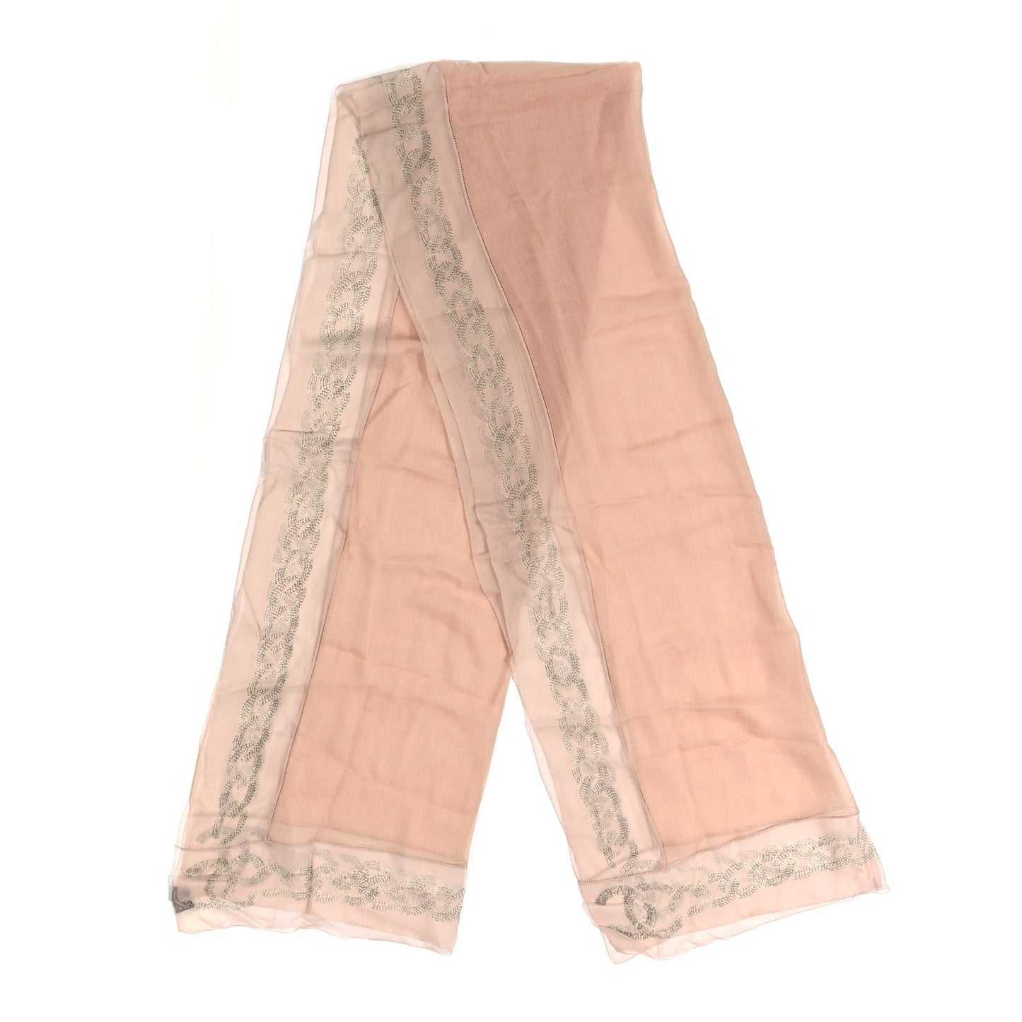 Cashmere Silk CC Chain Scarf Pink