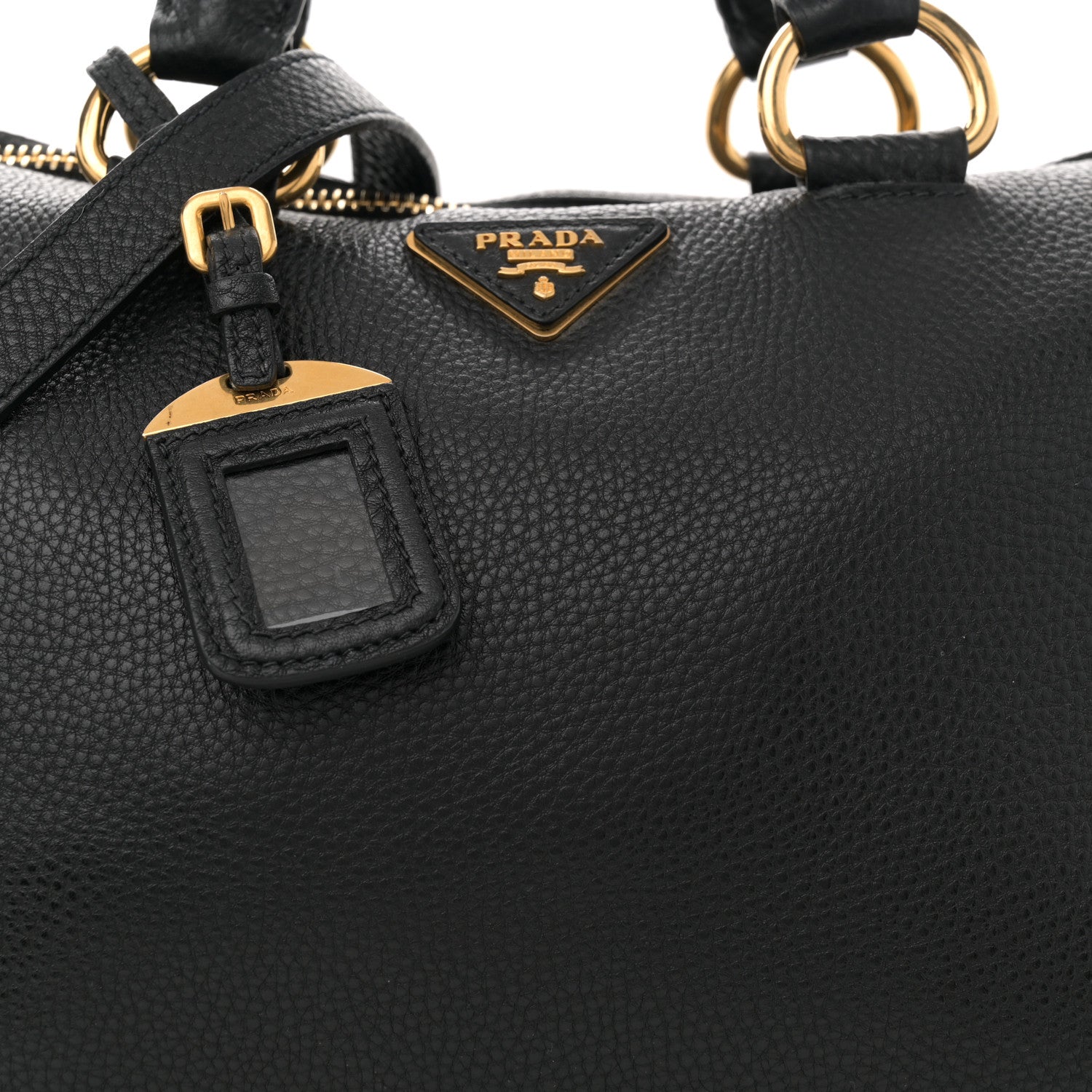 Prada Vitello Daino Bauletto Tote Black 8 of 11