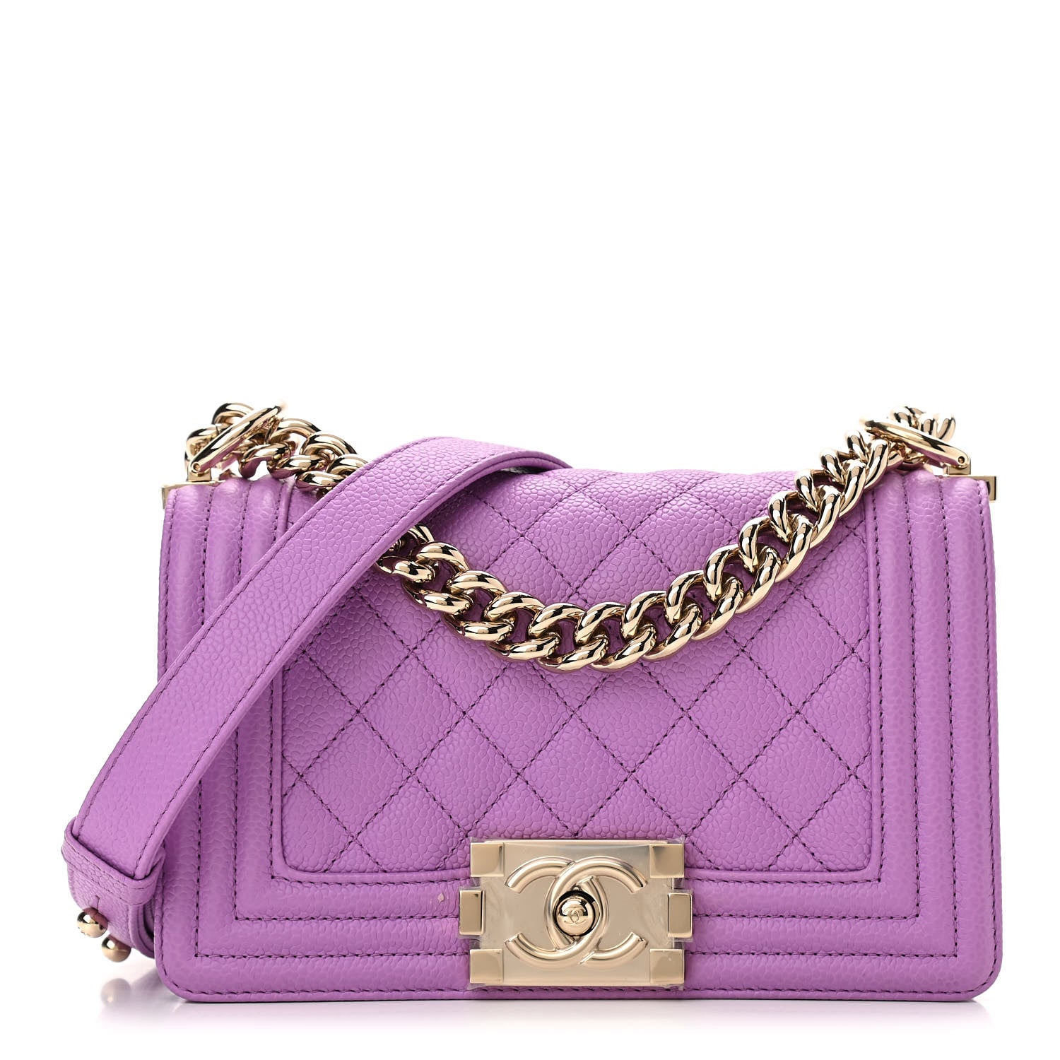 Chanel Caviar Quilted Small Boy Flap Violet 1 of 10