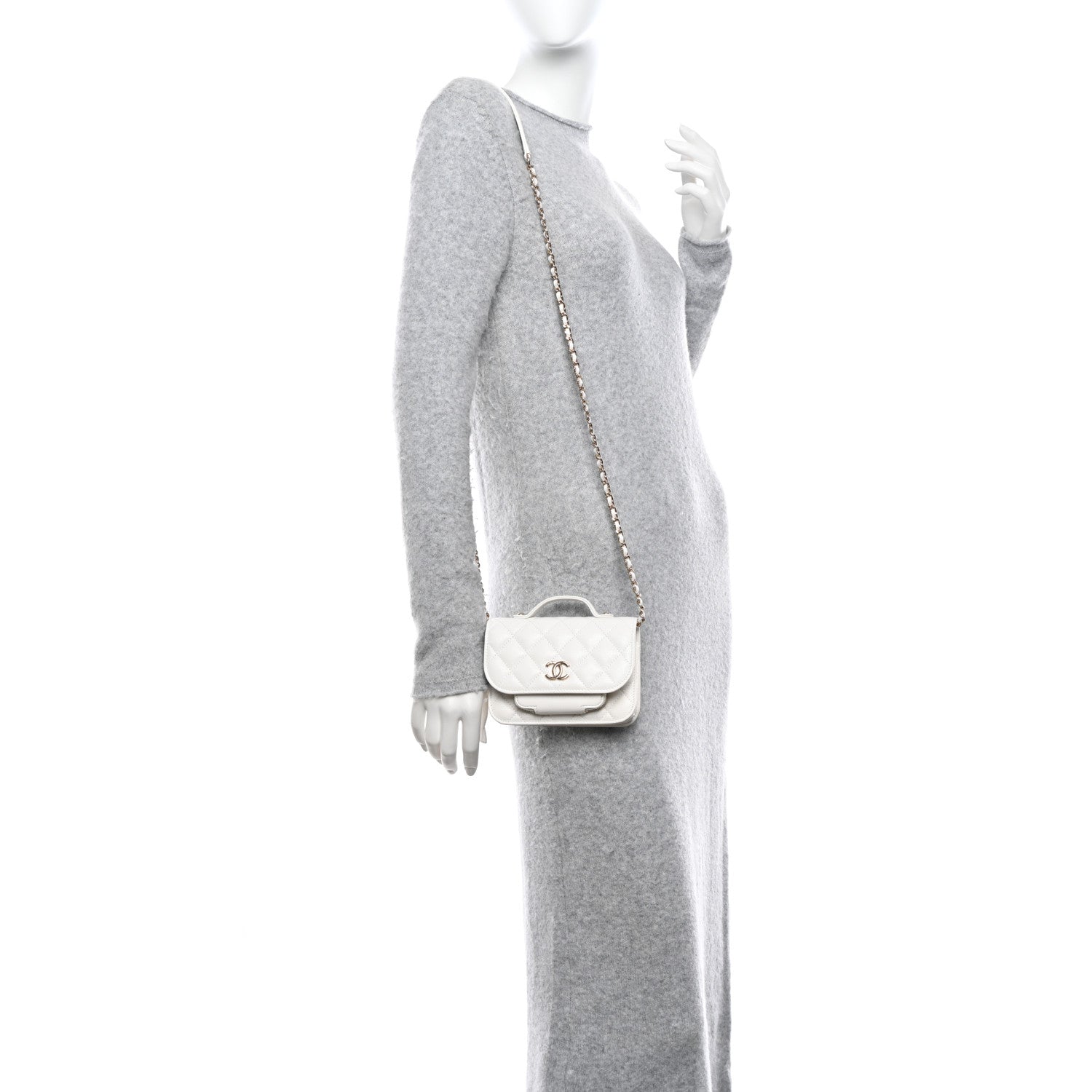 Chanel Caviar Quilted Mini Business Affinity Flap White 2 of 13