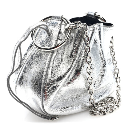 Givenchy Metallic Crackled Lambskin Mini Pumpkin Bag  Light Silvery 3 of 9