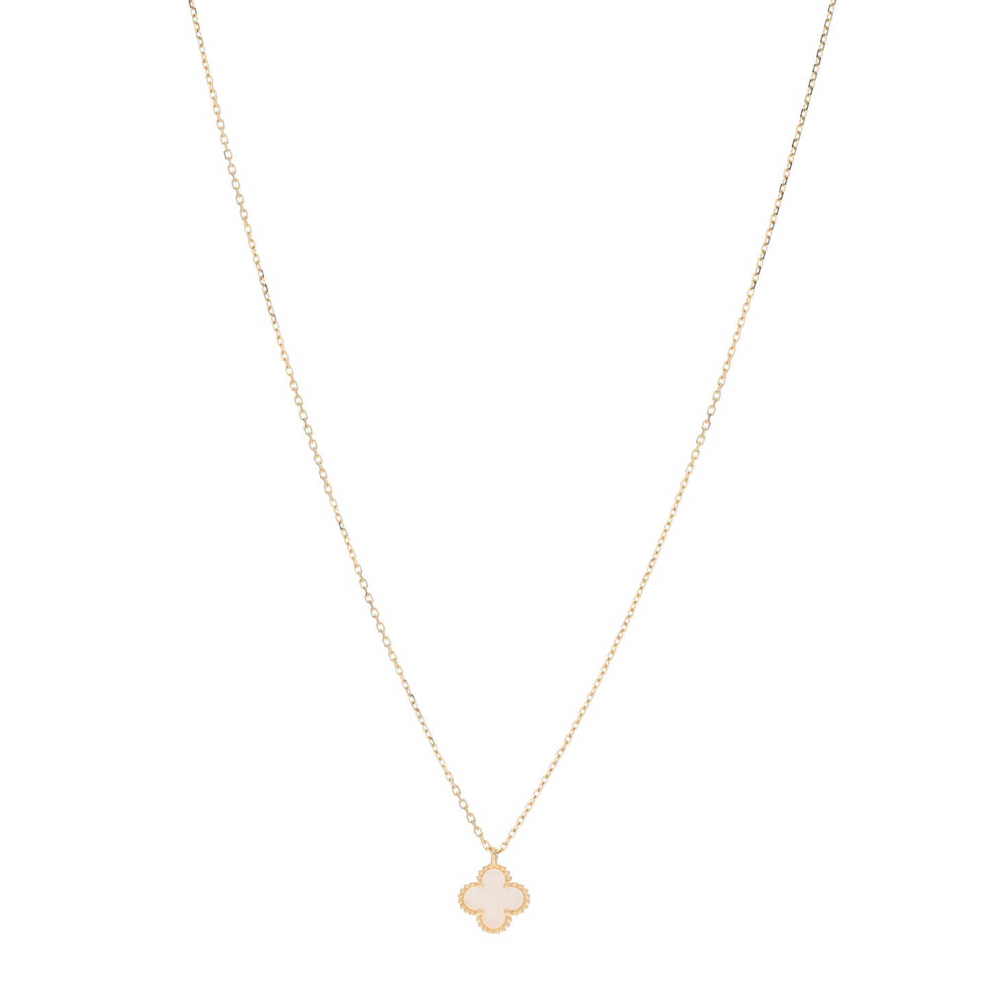18K Yellow Gold Mother of Pearl Sweet Alhambra Pendant Necklace