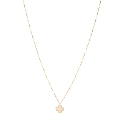 Van Cleef & Arpels 18K Yellow Gold Mother of Pearl Sweet Alhambra Pendant Necklace 1 of 5