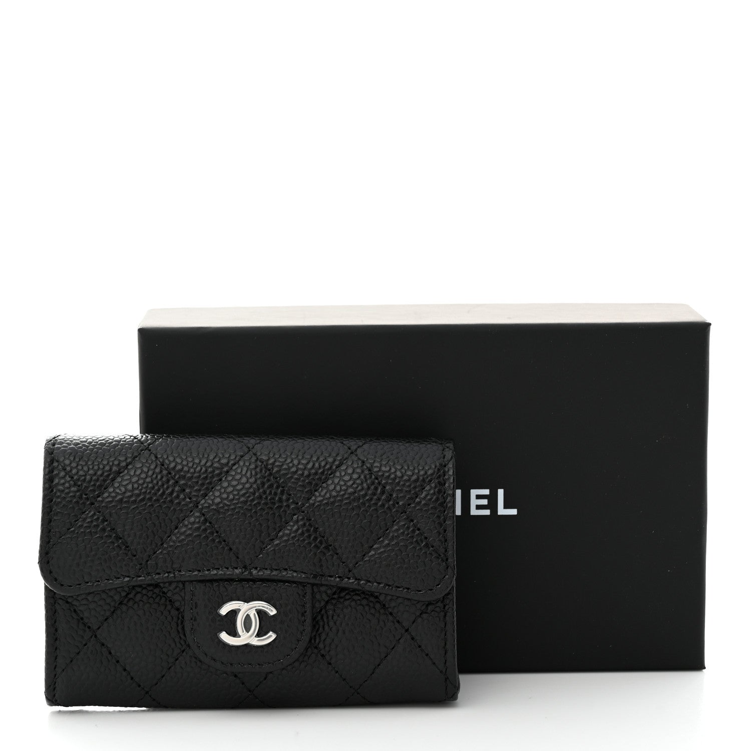 Chanel Caviar Quilted Flap Card Holder Wallet Black 9 of 9