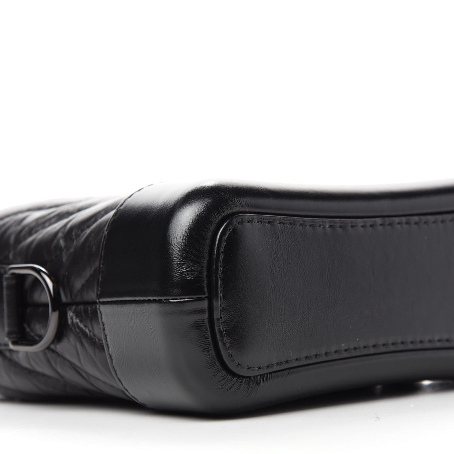 Aged Calfskin Chevron Quilted Small Gabrielle Hobo So Black