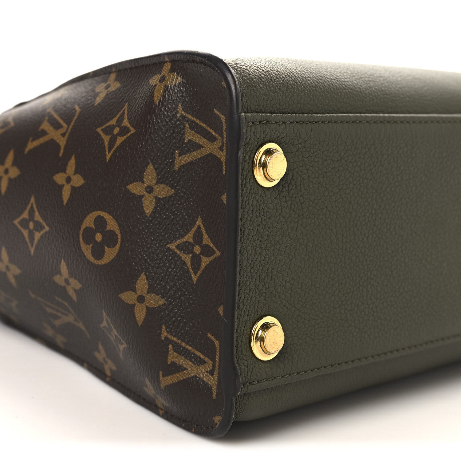 Louis Vuitton Calfskin Monogram On My Side MM Laurier Green Toffee Latte Beige 8 of 9